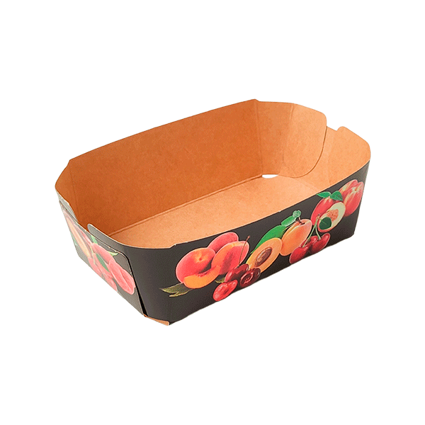Cesta de cartón para fruta impresión