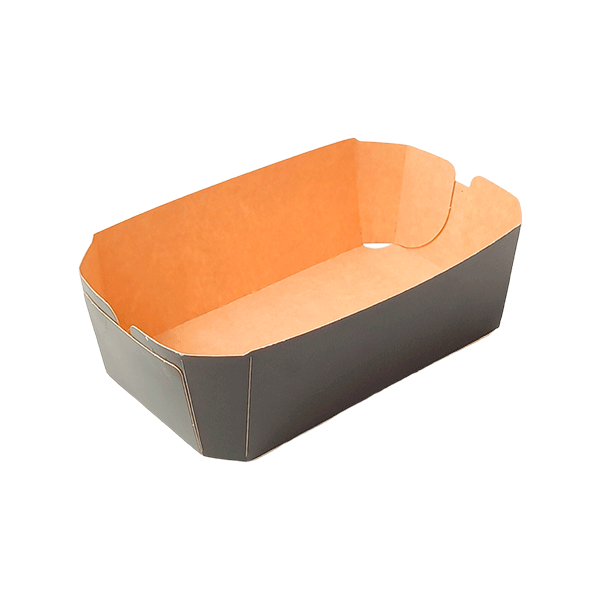 Cesta de cartón para fruta negra