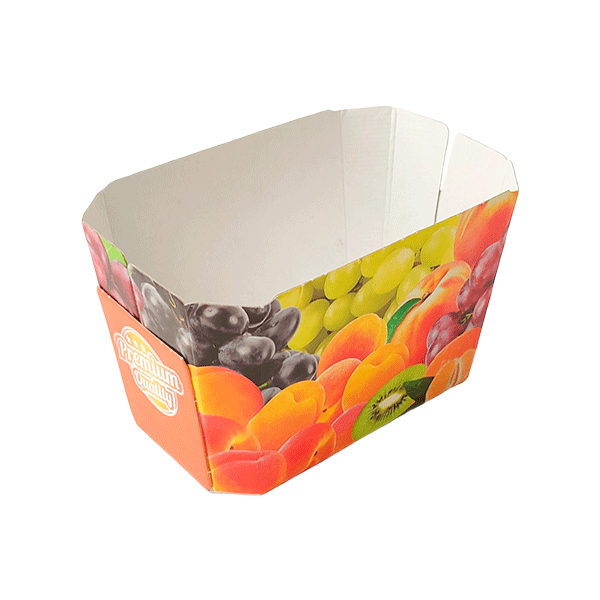 Cesta de cartón para fruta personalizada